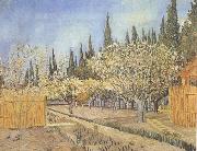 Vincent Van Gogh Orchard in Blossom,Bordered by Cypresses (nn04) oil painting picture wholesale